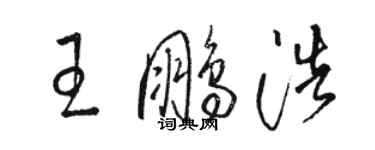 駱恆光王鵬浩草書個性簽名怎么寫