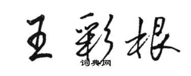 駱恆光王彩根行書個性簽名怎么寫