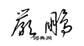 梁錦英嚴鵬草書個性簽名怎么寫