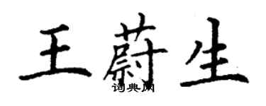 丁謙王蔚生楷書個性簽名怎么寫