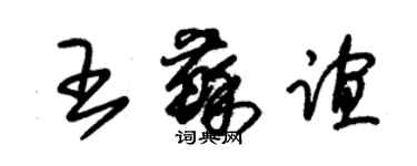 朱錫榮王蘇誼草書個性簽名怎么寫