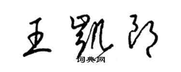 梁錦英王凱朗草書個性簽名怎么寫