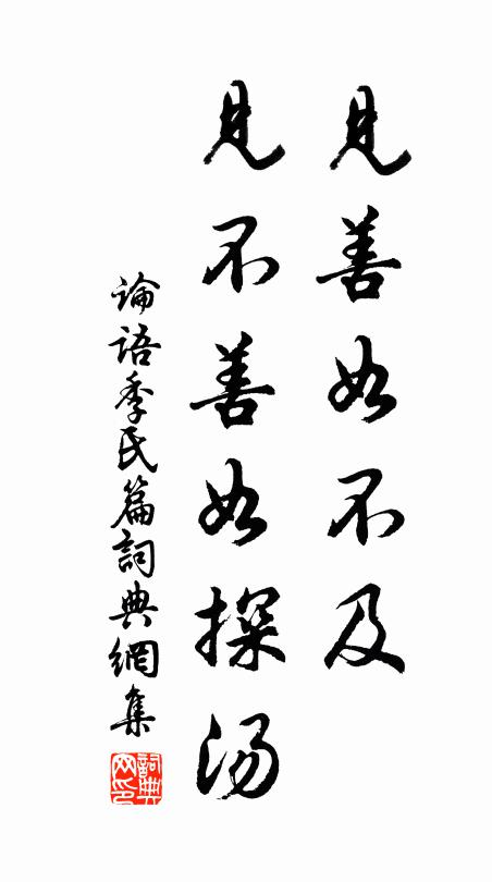 孔子弟子見善如不及,見不善如探湯書法作品欣賞