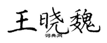 丁謙王曉魏楷書個性簽名怎么寫