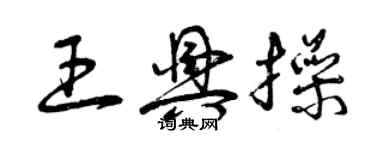 曾慶福王興操草書個性簽名怎么寫