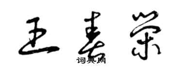 曾慶福王春榮草書個性簽名怎么寫