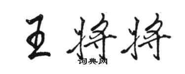 駱恆光王將將行書個性簽名怎么寫