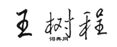 駱恆光王樹程行書個性簽名怎么寫