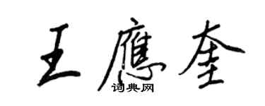 王正良王應奎行書個性簽名怎么寫