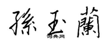 王正良孫玉蘭行書個性簽名怎么寫