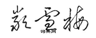 駱恆光嚴雪梅草書個性簽名怎么寫