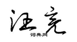 曾慶福汪亮草書個性簽名怎么寫