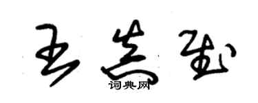 朱錫榮王真慰草書個性簽名怎么寫