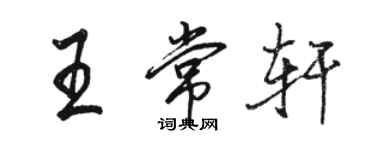 駱恆光王常軒行書個性簽名怎么寫