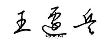 梁錦英王遷兵草書個性簽名怎么寫