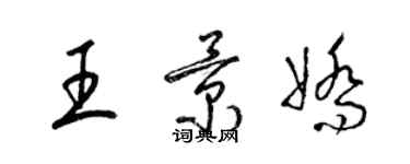 梁錦英王景嬌草書個性簽名怎么寫