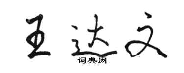 駱恆光王達文行書個性簽名怎么寫