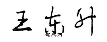 曾慶福王東升行書個性簽名怎么寫