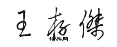 駱恆光王存傑草書個性簽名怎么寫