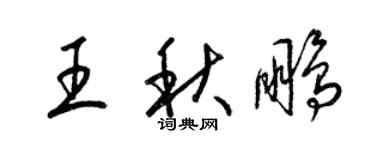 梁錦英王秋鵬草書個性簽名怎么寫