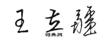 駱恆光王立疆草書個性簽名怎么寫