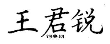 丁謙王君銳楷書個性簽名怎么寫