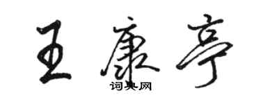 駱恆光王康亭行書個性簽名怎么寫