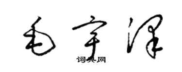 梁錦英毛宇澤草書個性簽名怎么寫