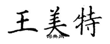 丁謙王美特楷書個性簽名怎么寫