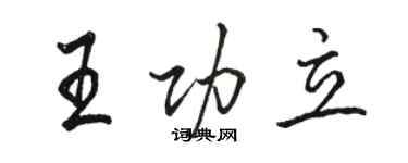 駱恆光王功立行書個性簽名怎么寫