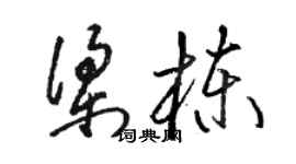 駱恆光梁棟草書個性簽名怎么寫