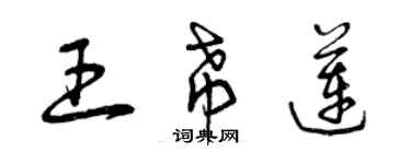 曾慶福王希蓮草書個性簽名怎么寫