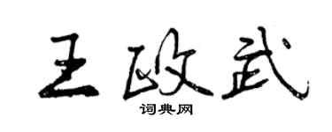 曾慶福王政武行書個性簽名怎么寫