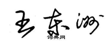 朱錫榮王東洲草書個性簽名怎么寫