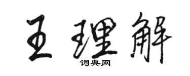 駱恆光王理解行書個性簽名怎么寫