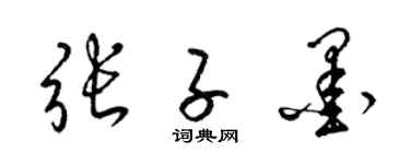 梁錦英張子墨草書個性簽名怎么寫