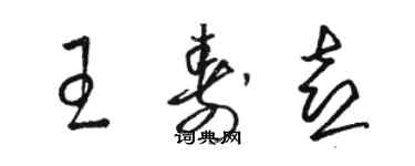 駱恆光王壽喜草書個性簽名怎么寫