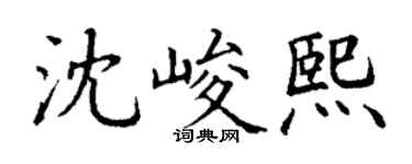 丁謙沈峻熙楷書個性簽名怎么寫