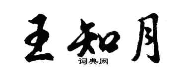 胡問遂王知月行書個性簽名怎么寫