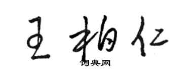 駱恆光王柏仁草書個性簽名怎么寫