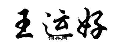 胡問遂王運好行書個性簽名怎么寫