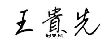 王正良王貴先行書個性簽名怎么寫