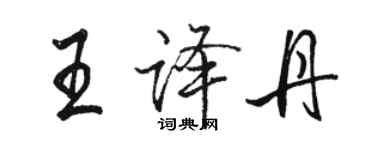 駱恆光王譯丹行書個性簽名怎么寫