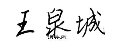 王正良王泉城行書個性簽名怎么寫