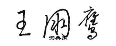 駱恆光王朋鷹草書個性簽名怎么寫