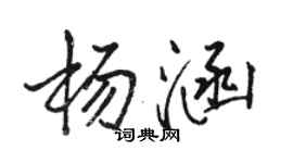 駱恆光楊涵行書個性簽名怎么寫