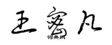 曾慶福王密凡草書個性簽名怎么寫