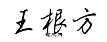 王正良王根方行書個性簽名怎么寫