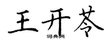 丁謙王開苓楷書個性簽名怎么寫
