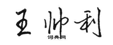 駱恆光王帥利行書個性簽名怎么寫